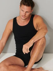 Schiesser Tanktop Herren Shirts (2-tlg) Schwarz/Dunkelgrau/Grau