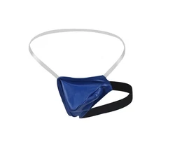 Lau-Fashion Tanga Mini String Transparent Links Slip Wetlook Lack Leder Fetisch Hellblau/Blau/Rot/Dunkelrot