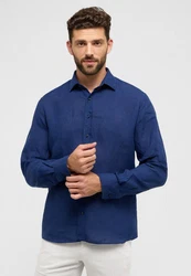 Eterna Langarmhemd MODERN FIT EASY IRON Dunkelblau/Blau/Hellblau