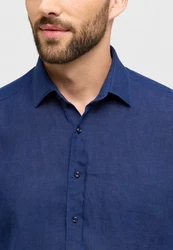 Eterna Langarmhemd MODERN FIT EASY IRON Dunkelblau/Blau/Hellblau