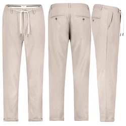 Eight2Nine Chinos Herren Leinen Hose Khaki/Beige