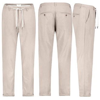 Eight2Nine Chinos Herren Leinen Hose Khaki/Beige