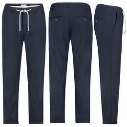 Chinos Herren Leinen Hose Leinenhose Regular Freizeithose Sommer