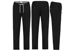 Eight2Nine Chinos Herren Leinen Hose Schwarz/Creme