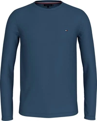 TOMMY HILFIGER Shirt STRETCH SLIM FIT LONG SLEEVE Dunkelblau/Grau/Blau