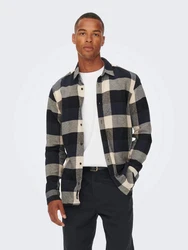 ONLY & SONS Karohemd GUDMUND LIFE LS 3T CHECK SHIRT creme / navy / schwarz