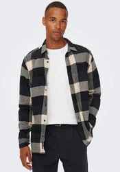 ONLY & SONS Karohemd GUDMUND LIFE LS 3T CHECK SHIRT creme / navy / schwarz