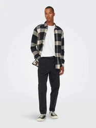 ONLY & SONS Karohemd GUDMUND LIFE LS 3T CHECK SHIRT creme / navy / schwarz