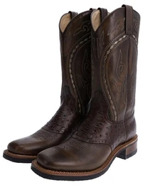 8048 RETRO Braun Cowboystiefel Rahmengenhte Herren Westernstiefel