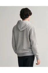 Gant Strickpullover Grau/Dunkelrot