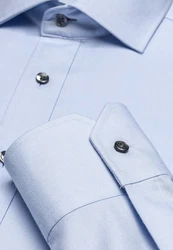 Vincenzo Boretti Businesshemd gerader Schnitt Hellblau/Blau