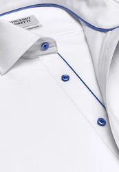 Vincenzo Boretti Businesshemd gerader Schnitt Weiß/Creme/Hellblau