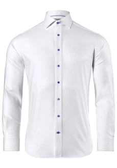 Vincenzo Boretti Businesshemd gerader Schnitt Weiß/Creme/Hellblau