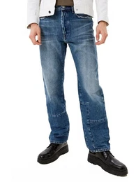 Straight-Jeans Patchwork - Bequeme Passform - D-Macs 009PI - Lnge:32