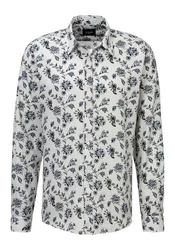 Joop Jeans Langarmhemd Hanson Creme/Lila/Weiß