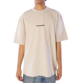 Pegador T-Shirt PGDR Colne Logo Oversized Tee gewaschen staub creme