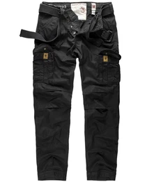 Cargohose PREMIUM SLIMMY Cargohose Vintage Trousers Baumwolle incl. hochwertigem Grtel