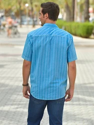 Witt Funktionshemd Kurzarm Hemd Blau/Hellblau