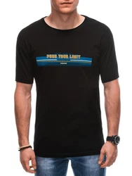 Edoti Print-Shirt T-Shirt für Männer Schwarz/Blau/Braun