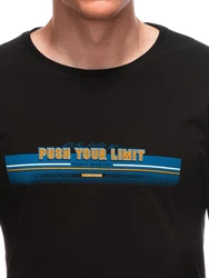 Edoti Print-Shirt T-Shirt für Männer Schwarz/Blau/Braun