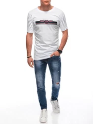 Edoti Print-Shirt T-Shirt für Männer Weiß/Dunkelblau/Grau/Dunkelgrau/Creme