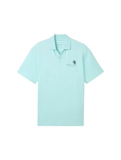 TOM TAILOR Poloshirt Relaxed Türkis/Grün/Hellgrün/Hellblau