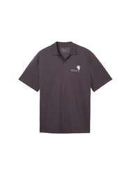 TOM TAILOR Poloshirt Relaxed Grau/Lila/Dunkelgrau/Braun