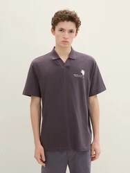 TOM TAILOR Poloshirt Relaxed Grau/Lila/Dunkelgrau/Braun