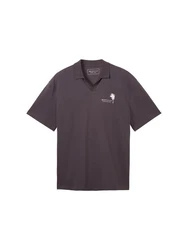 TOM TAILOR Poloshirt Relaxed Grau/Lila/Dunkelgrau/Braun