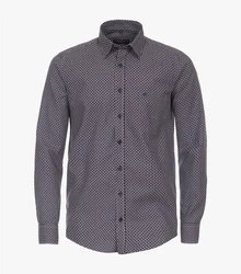 CASAMODA Langarmhemd Casual Fit Hellblau/Dunkelblau/Bordeaux