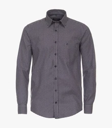 CASAMODA Langarmhemd Casual Fit Hellblau/Dunkelblau/Bordeaux