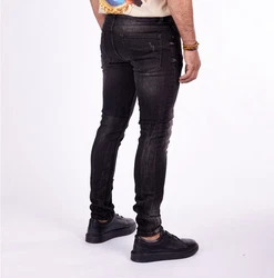 Denim Distriqt Skinny-fit-Jeans Herren SLIM FIT Jeans im Used-Look mit Stretch Schwarz (1074)