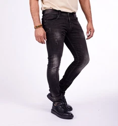 Denim Distriqt Skinny-fit-Jeans Herren SLIM FIT Jeans im Used-Look mit Stretch Schwarz (1074)