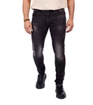 Denim Distriqt Skinny-fit-Jeans Herren SLIM FIT Jeans im Used-Look mit Stretch Schwarz (1074)