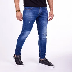 Denim Distriqt Skinny-fit-Jeans Herren SLIM FIT Jeans im Used-Look mit Stretch Blau (1033)