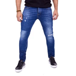 Denim Distriqt Skinny-fit-Jeans Herren SLIM FIT Jeans im Used-Look mit Stretch Blau (1033)