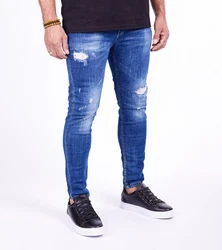 Denim Distriqt Skinny-fit-Jeans Herren SLIM FIT Jeans im Used-Look mit Stretch Blau (1059)