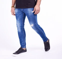 Denim Distriqt Skinny-fit-Jeans Herren SLIM FIT Jeans im Used-Look mit Stretch Blau (1059)