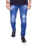 Denim Distriqt Skinny-fit-Jeans Herren SLIM FIT Jeans im Used-Look mit Stretch Blau (1059)