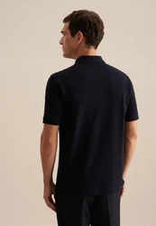 seidensticker Poloshirt Regular Polo Uni Dunkelblau/Blau