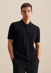seidensticker Poloshirt Regular Polo Uni Dunkelblau/Blau