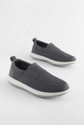 Next Comfort Schlupfschuhe Slipper Grau/Dunkelblau/Dunkelgrau