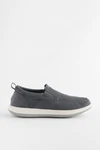 Next Comfort Schlupfschuhe Slipper Grau/Dunkelblau/Dunkelgrau