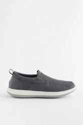 Next Comfort Schlupfschuhe Slipper Grau/Dunkelblau/Dunkelgrau