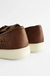 Next Lederslipper mit geflochtenem Steg Braun/Beige/Creme/Khaki