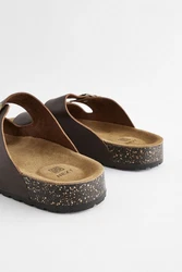 Next Ledersandalen mit zwei Schnallen Dunkelbraun/Braun