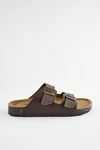 Next Ledersandalen mit zwei Schnallen Dunkelbraun/Braun