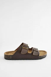 Ledersandalen mit zwei Schnallen Pantolette (1-tlg)