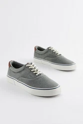 Next Klassischer Stoffschuh Sneaker Hellgrau/Grau