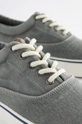 Next Klassischer Stoffschuh Sneaker Hellgrau/Grau